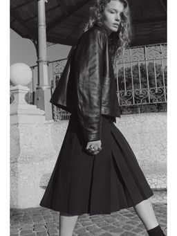 H&M - Women Navy Blue Pleated Skirt