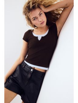 H&M - Women Brown Layered T-Shirt