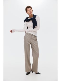 H&M - Women Beige Tailored Twill Trouser