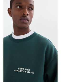 H&M - Men Green Loose Fit Sweatshirt