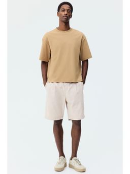 H&M - Men Beige Relaxed Fit Cotton Chino Shorts