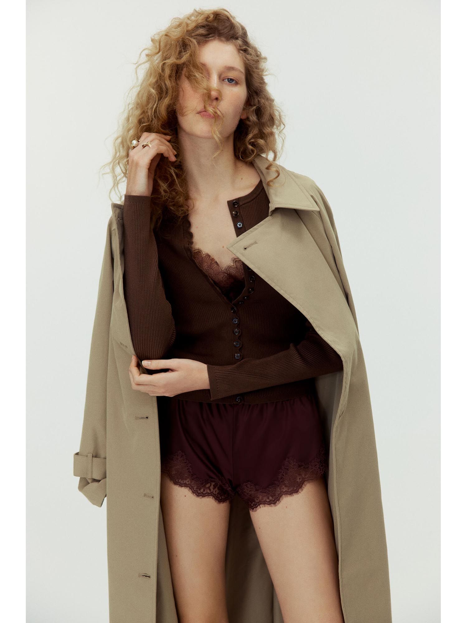 h&m Women Brown Ribbed Cardigan-picture-39