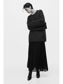 H&M - Women Black Pleated Chiffon Skirt