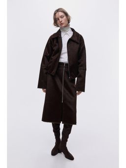 H&M - Women Brown Zip-Front Skirt