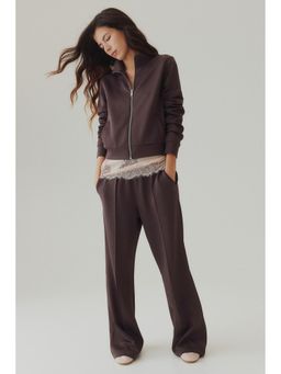 H&M - Women Brown Crease-Front Pull-On Pant