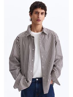 H&M - Men Brown Relaxed Fit Cotton Shirt