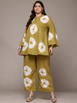 Readiprint - A Line Cotton Fabric Olive Color Co-Ord (Set of 2)