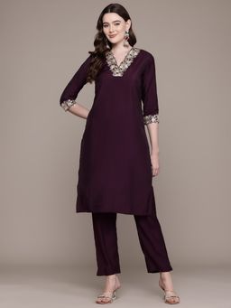 Readiprint - Silk Fabric Violet Color Kurta with Bottom (Set of 2)