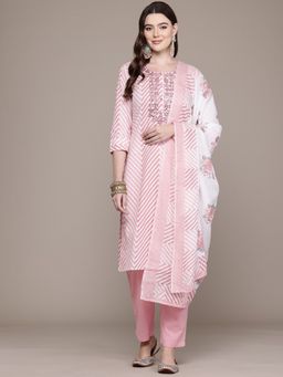 Readiprint - Cotton Fabric Mauve Color Kurta and Bottom with Dupatta (Set of 3)