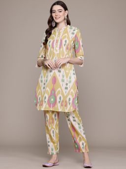 Readiprint - Cotton Fabric Yellow Color Kurta with Bottom (Set of 2)
