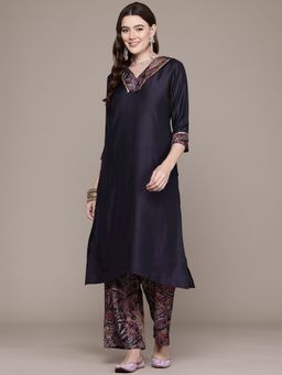 Readiprint - A Line Viscose Fabric Black Color Kurta with Bottom (Set of 2)