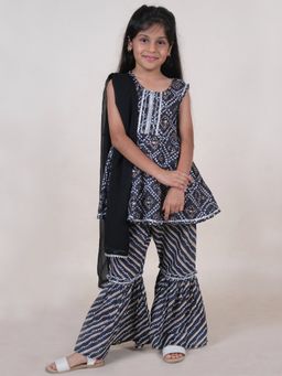 KiddoPanti - Girls Ethnic Kurta and Sharara with Dupatta (Set of 3)