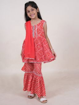 KiddoPanti - Girls Ethnic Kurta and Sharara with Dupatta (Set of 3)