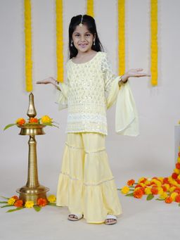 KiddoPanti - Girls Ethnic Kurta and Sharara with Dupatta (Set of 3)