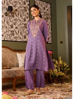 Lakshita - Light Purple Embroidered Co-Ord (Set of 2)