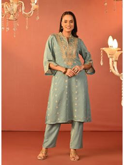 Lakshita - Sage Green Embroidered Co-Ord (Set of 2)