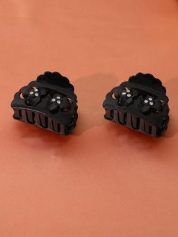 Estele - Black Color Medium Size Hair Clutch of New Fashion for Womensorgirl Pack of 2