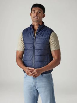 Levi's - Navy Blue Men Quilted Slim Fit Puffer Jacket