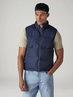 Levi's - Navy Blue Men Quilted Slim Fit Puffer Jacket