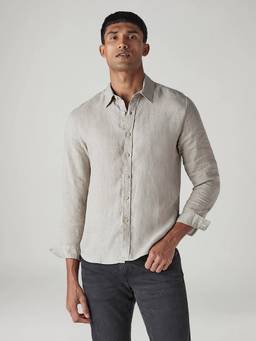 Levi's - Men Solid Slim Fit Redloop Linen Shirt