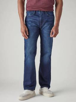 Levi's - Men 505 Blue Straight Fit Mid Rise Redloop Jeans