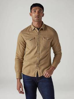 Levi's - Men Solid Slim Fit Denim Overdyed Shirt