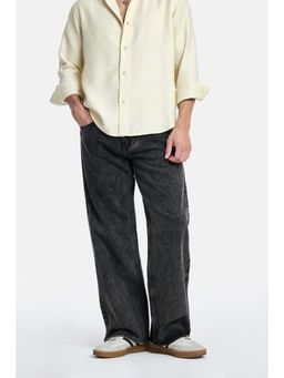 Snitch - Charcoal Grey Washed Relaxed Casual Jeans for Men