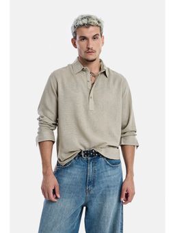 Snitch - Beige Full Sleeves Regular Casual Kurta Shirt for Men