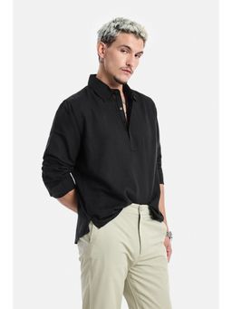 Snitch - Black Full Sleeves Regular Casual Kurta Shirt for Men