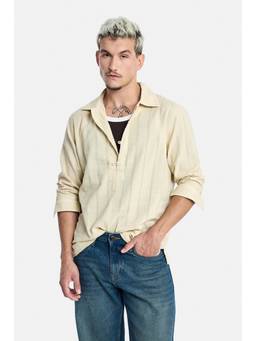 Snitch - Beige Full Sleeves Regular Shirt for Men
