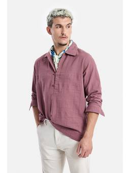 Snitch - Dark Mauve Full Sleeves Regular Shirt for Men