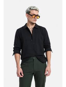 Snitch - Black Full Sleeves Regular Shirt for Men