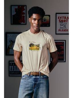Snitch - Receipts Whitecap Grey Graphic Half Sleeves Slim Casual T-Shirt for Men