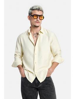 Snitch - Cream Full Sleeves Regular Casual Shirt for Men