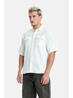 Snitch - White Half Sleeves Oversized Casual Shirt for Men