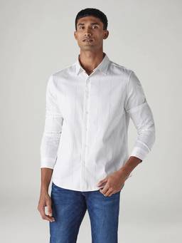 Levi's - Men Striped Slim Fit Redloop Poplin Shirt