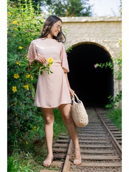Style Quotient - Nude-coloured Solid Sheath Dress