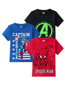 Kuchipoo - Boys Multicolour Printed Cotton Blend Regular T-Shirt (Pack Of 3)