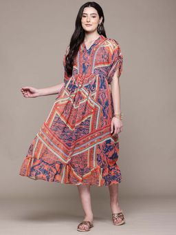 Aarke Ritu Kumar - Women Rust Printed Midi Dress