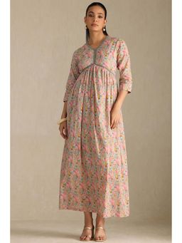 Soch - Women Beige Floral Midi Dress