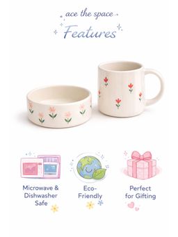 ACE THE SPACE - Bloom Coffee Matching Cup and Bowl (Pack of 2)