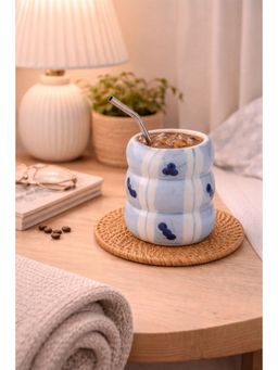 ACE THE SPACE - Blue-Berry Cold Coffee Mug with Steel Straw