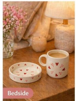 ACE THE SPACE - Heart Coffee Matching Cup and Bowl (Pack of 2)