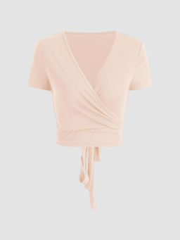 Cider - Solid Wrap Crop Top