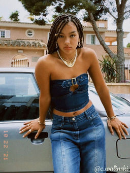 Cider - Cowgirl Denim Crop Tube Top