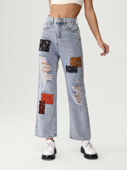 Cider - Cute Patchy Denim Jeans