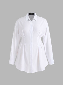 Cider - Curve&Plus Button Down Corset Shirt Dress