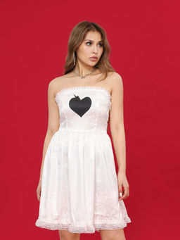Cider - Shadow Heart White Dress