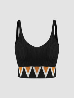 Cider - Boho Print Knit Crop Tank Top