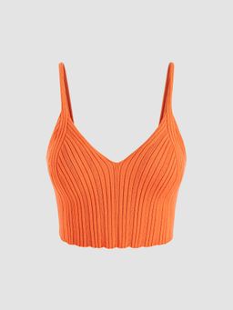 Cider - Solid Rib Knit Crop Tank Top